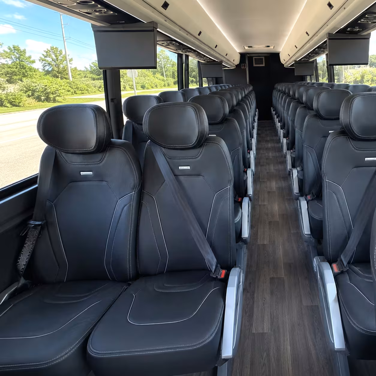 56 passenger charter bus interior